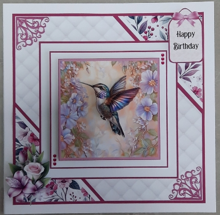 Hummingbird Florals - 6x6 Version by Glynis Preston