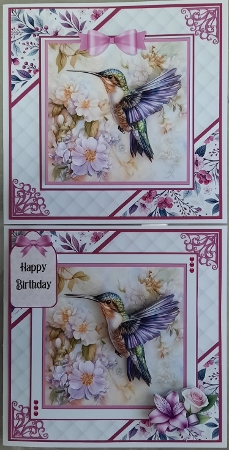 Hummingbird Florals - 6x6 Version by Glynis Preston