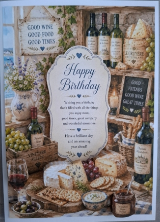 The Farmhouse Cheese And Wine Cellar  Birthday A4 Portrait Topper. Featured Gallery Photo