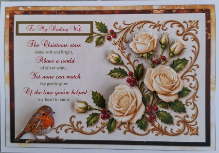 A4 My Darling Wife christmas card by Glynis Preston