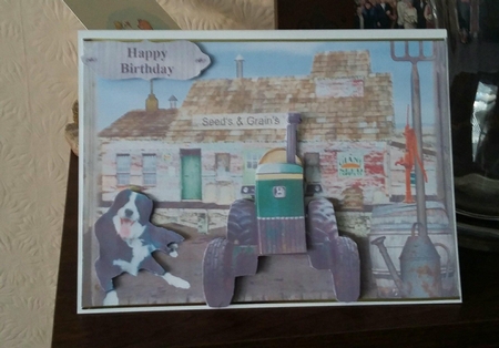 Farmer Feed & Grains Topper with Decoupage by Greta Crosbie