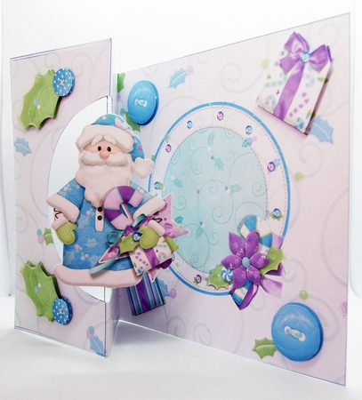 Santa Foldback Spinner Card 1 by Guinever Saunders