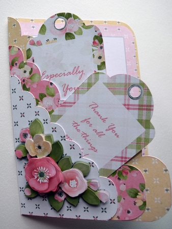 Pink Floral Scalloped Edge Pocket Card Kit & Tags by Guinever Saunders