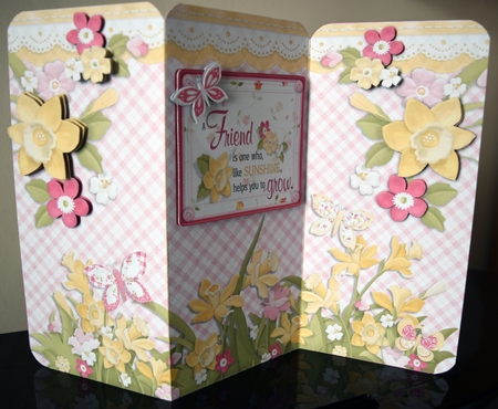 Daffodil Tri Fold 3D Decoupage Card and Envelope Kit by Guinever Saunders