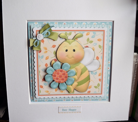 Bee-Utiful 7.5 Inch Card Front with Decoupage, Insert & Sentiment Tiles by Guinever Saunders
