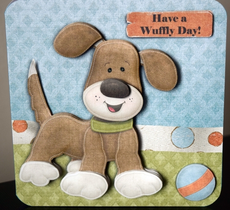 Wuffly Day 5.5 Inch Rounded Corner Card & Inserts by Guinever Saunders