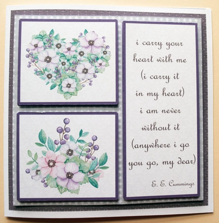 I Carry Your Heart 7.5 Inch Card Front with Bride and Groom Tiles by Guinever Saunders