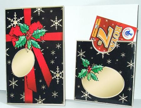 Elegant Christmas Holly Parcel Lottery Wallet Card by GWYNETH GEORGE