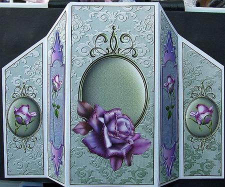 Lavender Roses Theatre Fold by GWYNETH GEORGE