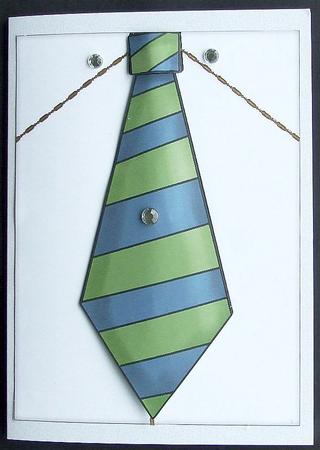 Dad's White Shirt with Blue and Green Striped Tie by GWYNETH GEORGE