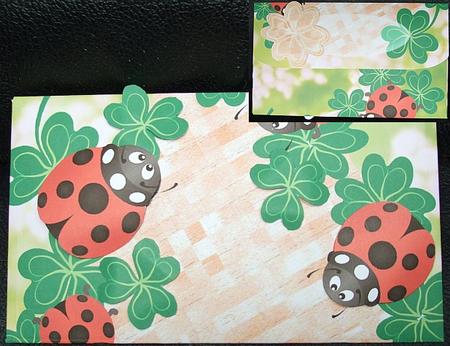 Ladybugs & Leaf Clovers Gifts/money Wallet by GWYNETH GEORGE