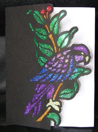 Parrot Over the Edge Card by GWYNETH GEORGE