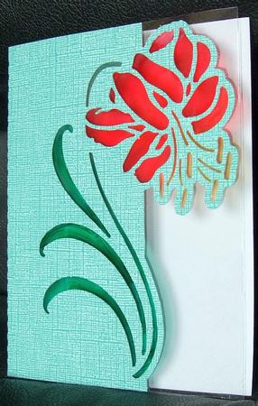 Floral 4 Over The Edge Card by GWYNETH GEORGE