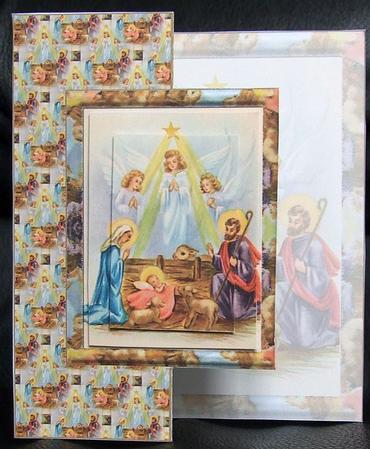 Nativity Scene with Angels Foldback by GWYNETH GEORGE
