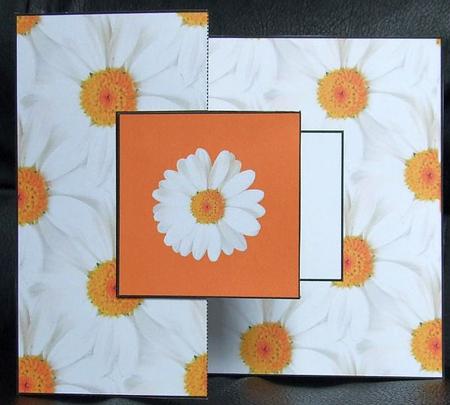 Lazy Daisy Square Foldback Card by GWYNETH GEORGE