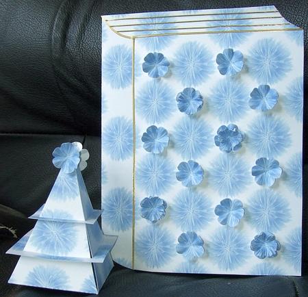 Dusky Blue Flowers Backing Paper by GWYNETH GEORGE