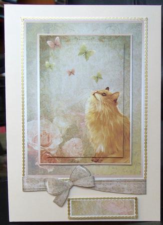 Cat Card Front with Pyramid by GWYNETH GEORGE