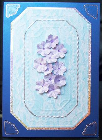Pretty Lace Background Paper in Turquiose/lilac by GWYNETH GEORGE