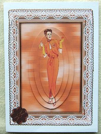 Fashion Lady Orange and Lace by GWYNETH GEORGE