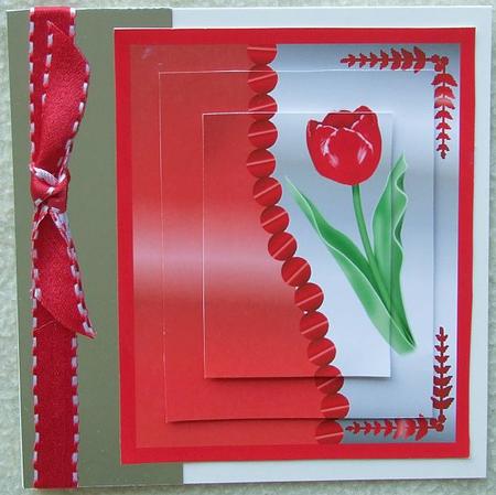 Glossy Red Tulip Pyramage by GWYNETH GEORGE