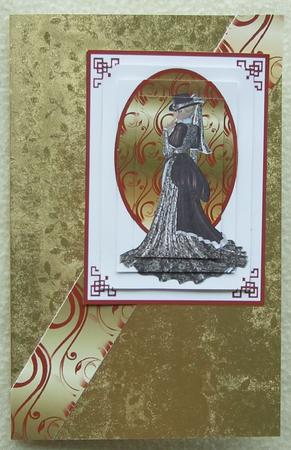 Vintage Lady in Frame Pyramid by GWYNETH GEORGE