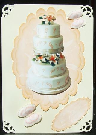 Beautiful Lily Wedding Cake by GWYNETH GEORGE