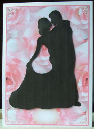 Black Silhouette Dancers on Roses by GWYNETH GEORGE