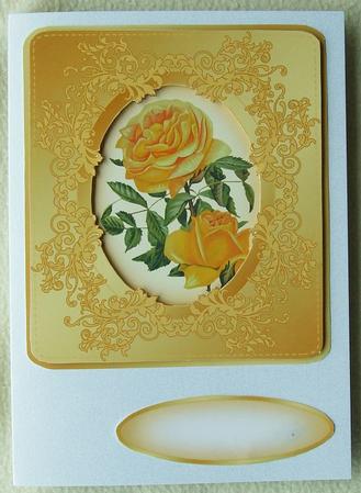 Golden Anniversary Roses - Decoupage Card by GWYNETH GEORGE