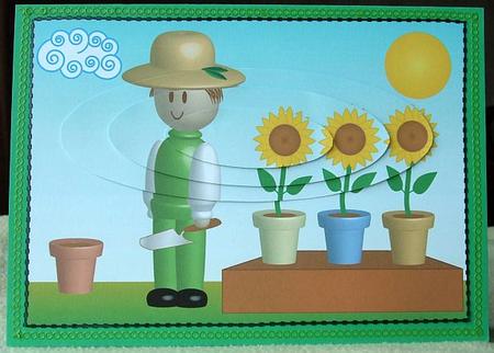 Gardener Male for Retirements Birthdays Fathers Day Pyramid by GWYNETH GEORGE