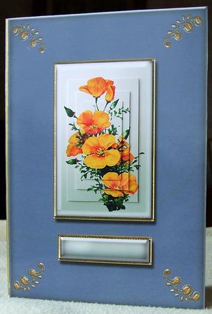 Yellow Floral Topper on Card Front by GWYNETH GEORGE