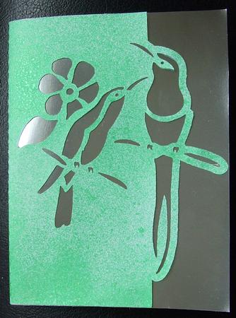 Birds 1 Over the Edge Card by GWYNETH GEORGE