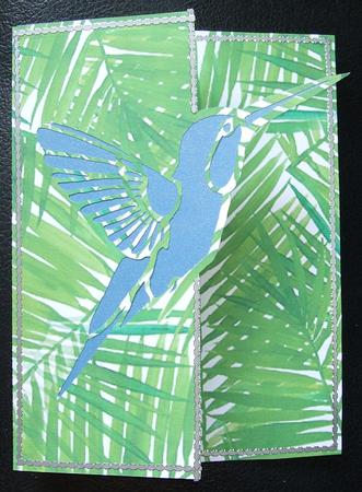 Humming Bird Over the Edge Card by GWYNETH GEORGE