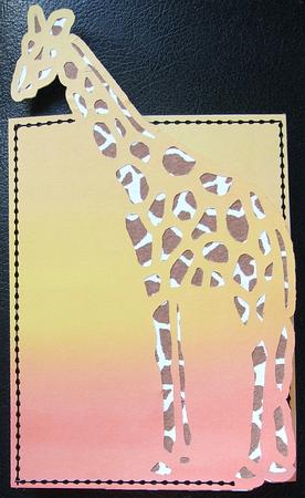 Giraffe Over The Edge Card by GWYNETH GEORGE