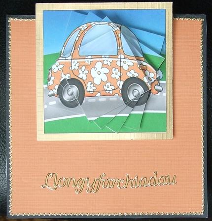 Funky Car No-hole Over the Edge N Spiral Pyramid by GWYNETH GEORGE