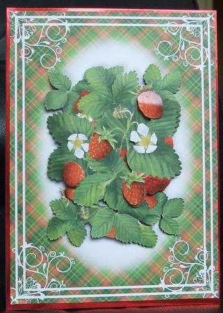 Strawberries Card Front by GWYNETH GEORGE