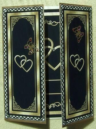 Black & Gold Gatefold Quick Card by GWYNETH GEORGE