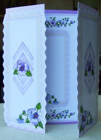 Pansy Gatefold Quick Card by GWYNETH GEORGE