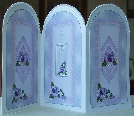 Pansy Tri Fold Quick Card by GWYNETH GEORGE