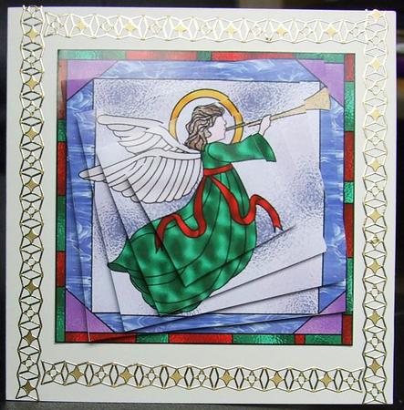 Stained Glass Angel Twisted Pyramid by GWYNETH GEORGE