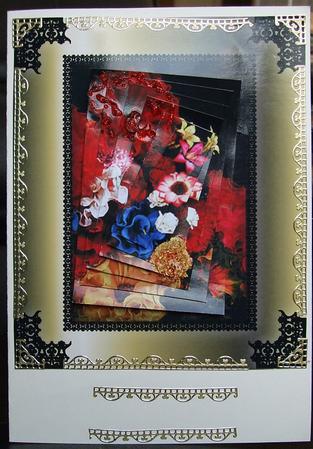Floral Wonder 'n Lace Spiral Pyramid Card Front by GWYNETH GEORGE
