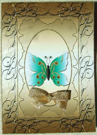 Green Butterfly Birthday /congratulations Card by GWYNETH GEORGE