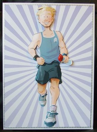 Jogger Dude (blue) Decoupage Sheet by GWYNETH GEORGE