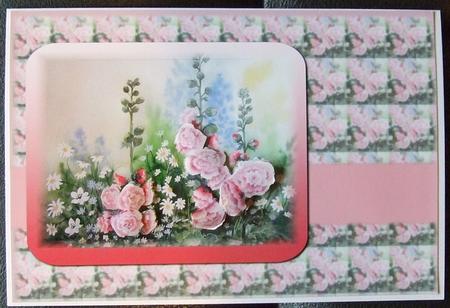 Hollyhocks and Daisies, Original Watercolour by GWYNETH GEORGE