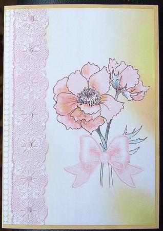 Original Watercolour Anemone Quick Card 5 by GWYNETH GEORGE