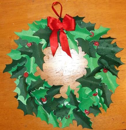 Holly Wreath Silhouette by GWYNETH GEORGE