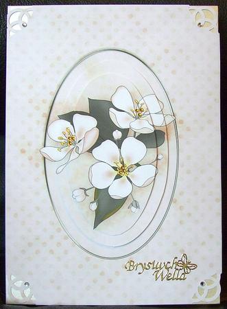 Apple Blossom Quick Card with Pyramage by GWYNETH GEORGE