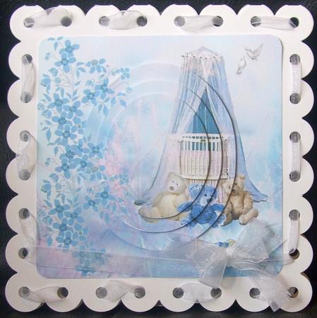 Baby Boy Announcement Oval Pyramid by GWYNETH GEORGE