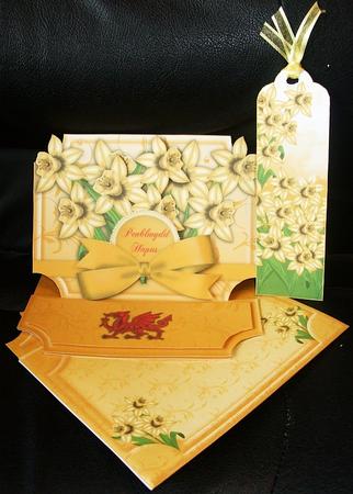St. David's Day Greeting Card Easel by GWYNETH GEORGE