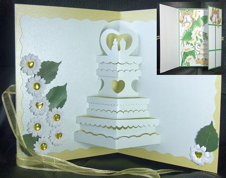 094 Wedding or Anniversary Cake Pop Up Insert by GWYNETH GEORGE