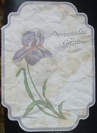 229 Iris Shaped Note Card by GWYNETH GEORGE